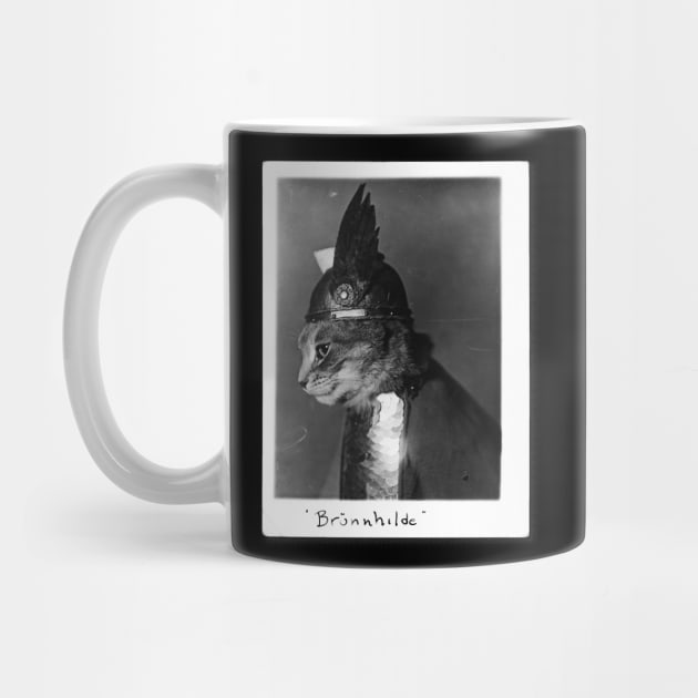 Brunnhilde the Viking Cat in Helmet and Shield by YourGoods